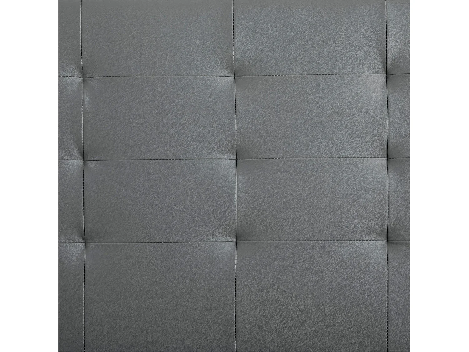 Lit simple pour adulte ou enfant REVE avec sommier 90x190 cm 1 place/1 personne, tête et pied de lit capitonnés, en synthétique gris