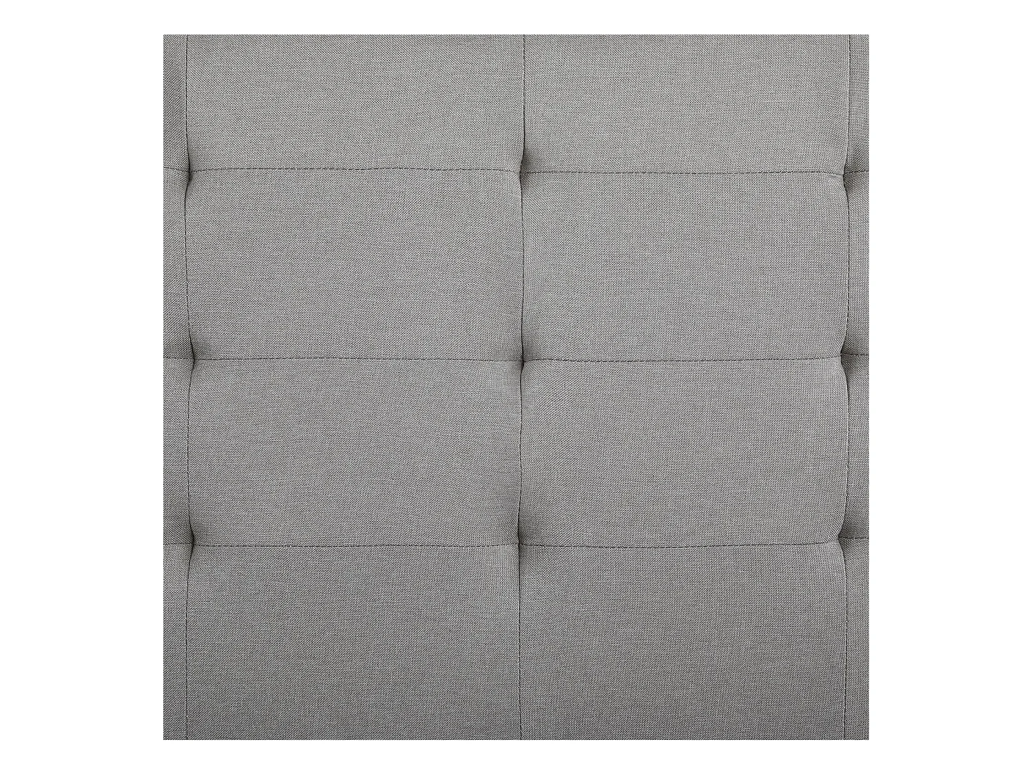 Lit simple pour adulte ou enfant REVE avec sommier 90x190 cm 1 place/1 personne, tête et pied de lit capitonnés, en tissu gris