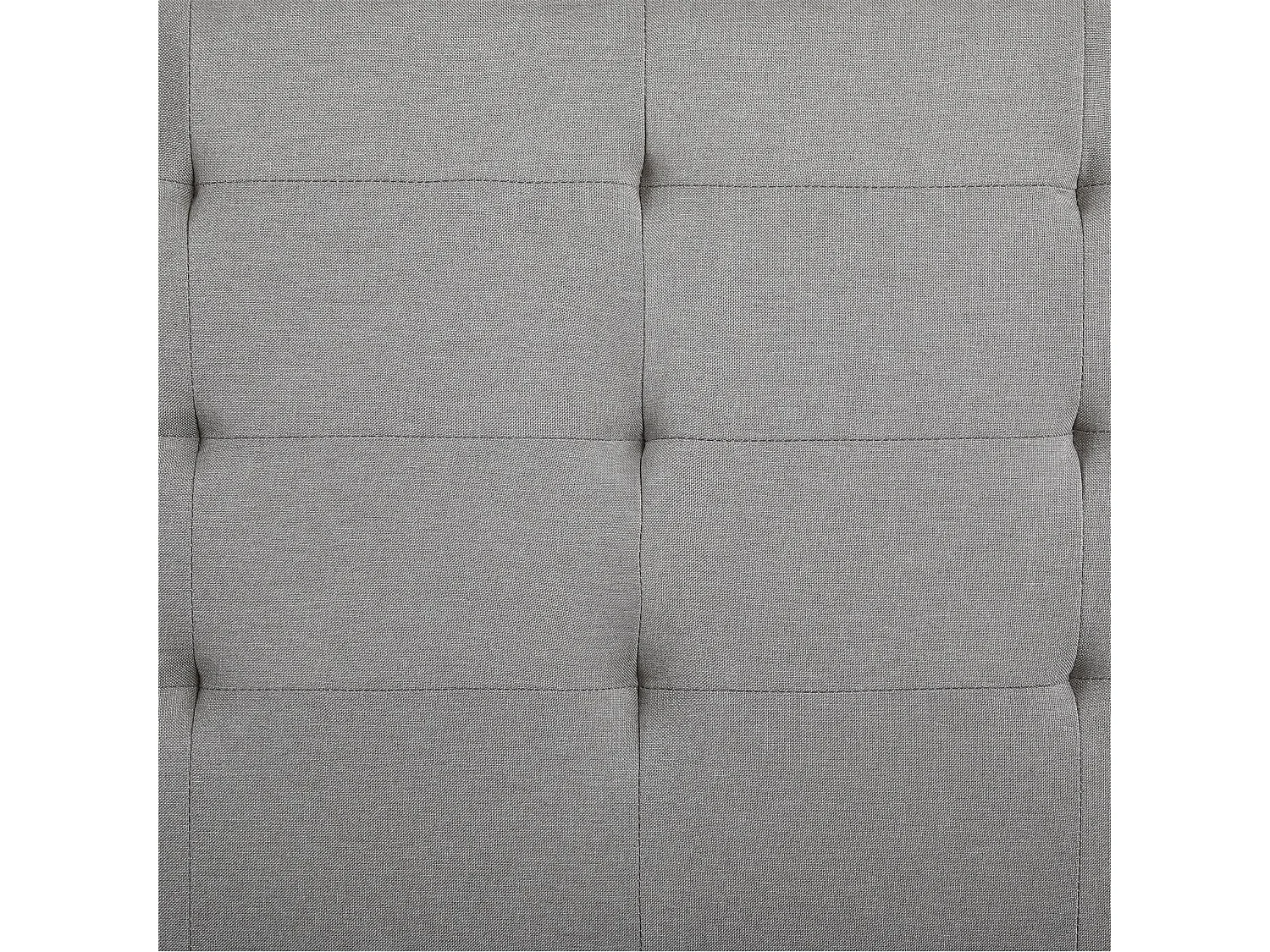 Lit simple pour adulte ou enfant REVE avec sommier 90x190 cm 1 place/1 personne, tête et pied de lit capitonnés, en tissu gris