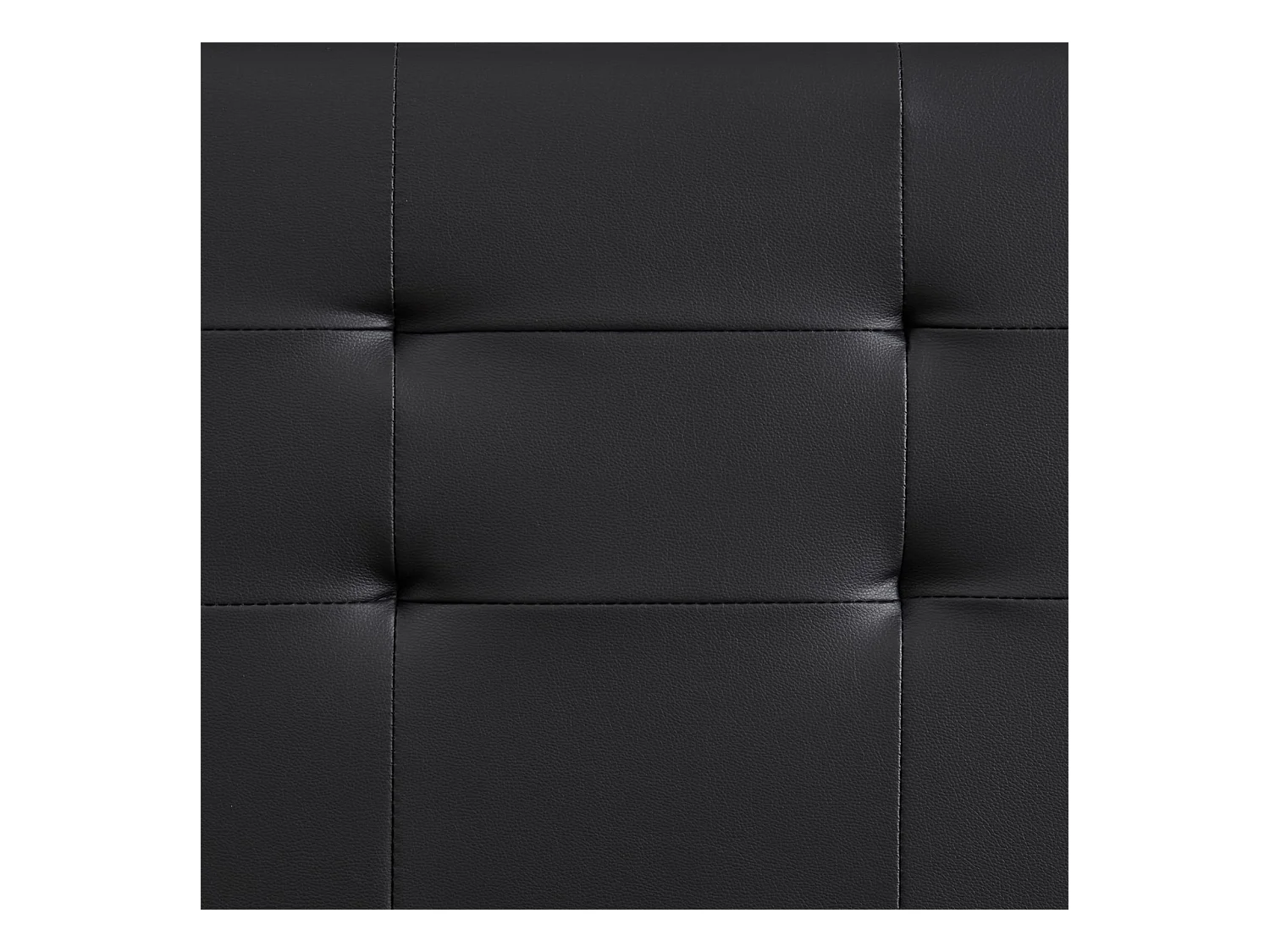 Lit double pour adulte MATHIEU avec sommier 140x190 cm 2 places / 2 personnes, tête et pied de lit capitonnés en synthétique noir