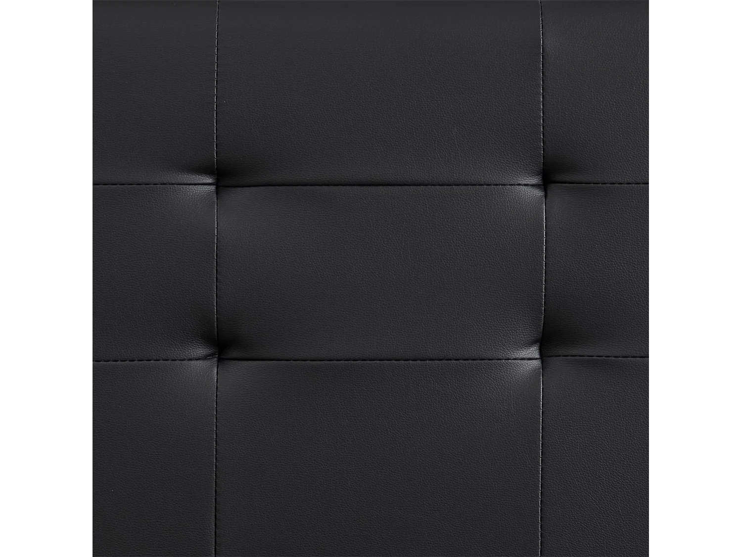 Lit double pour adulte MATHIEU avec sommier 140x190 cm 2 places / 2 personnes, tête et pied de lit capitonnés en synthétique noir