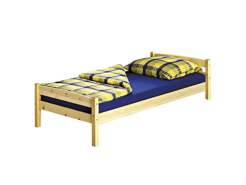 Lit simple lit enfant FELIX-2 pin massif 90 x 190 cm vernis naturel