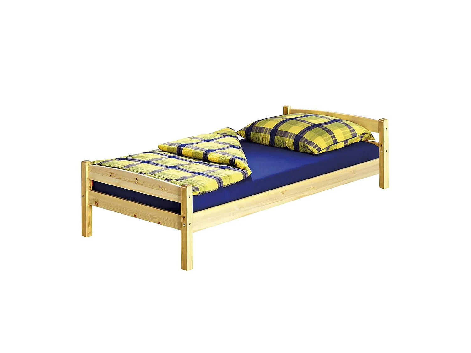 Lit simple lit enfant FELIX-2 pin massif 90 x 190 cm vernis naturel