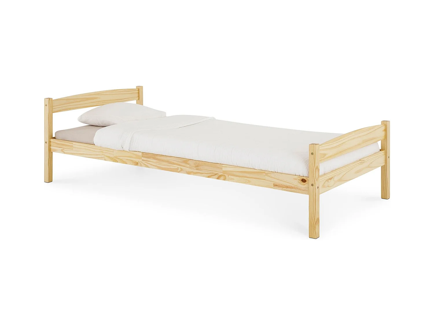 Lit simple lit enfant lit adulte cadre de lit 90 x 200 cm pin vernis naturel