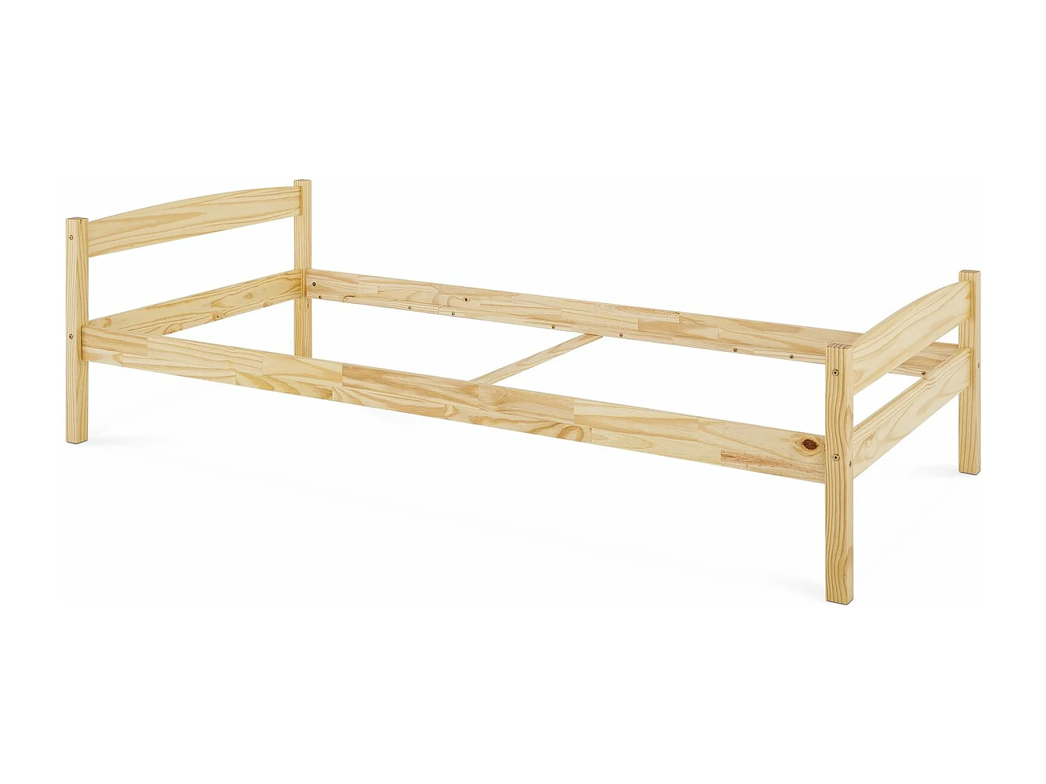 Lit simple lit enfant lit adulte cadre de lit 90 x 200 cm pin vernis naturel