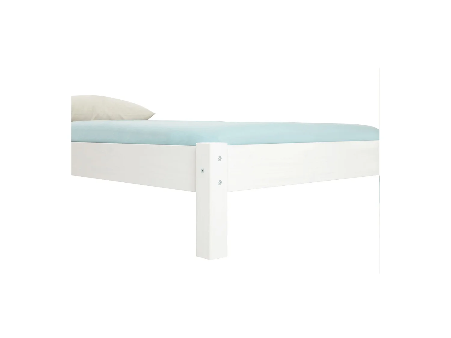 Lit futon TAIFUN lit simple pour adulte et enfant 90 x 190 cm, en pin massif lasuré blanc