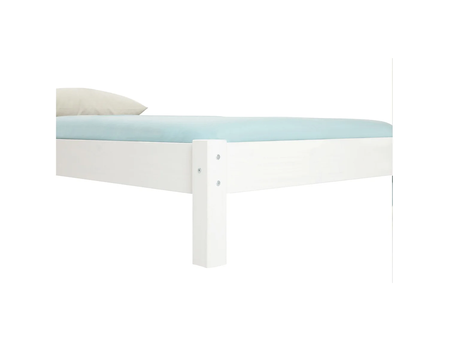 Lit futon TAIFUN lit simple pour adulte et enfant 90 x 190 cm, en pin massif lasuré blanc