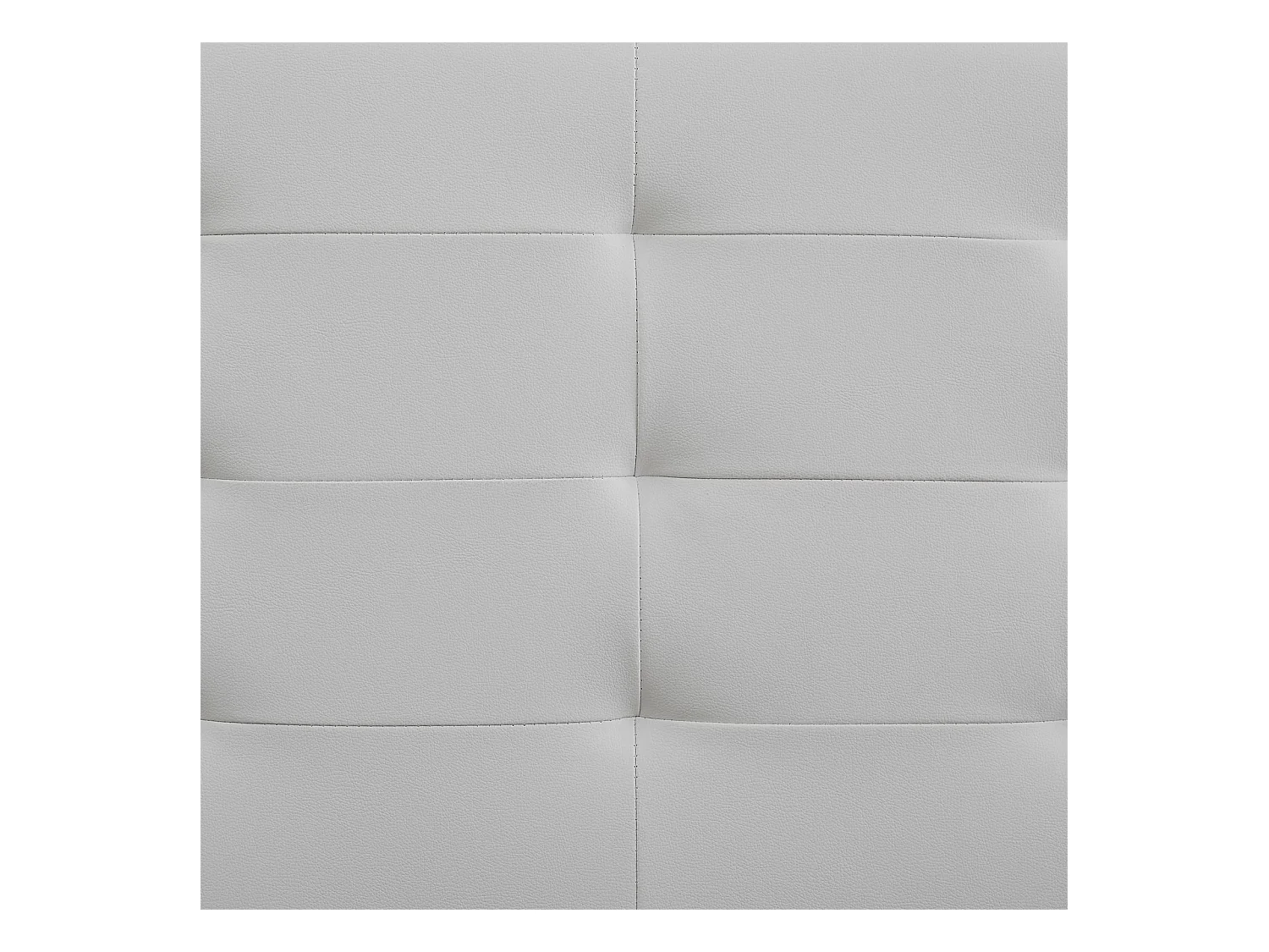 Lit double pour adulte MATHIEU avec sommier 140x190 cm 2 places / 2 personnes, tête et pied de lit capitonnés en synthétique blanc
