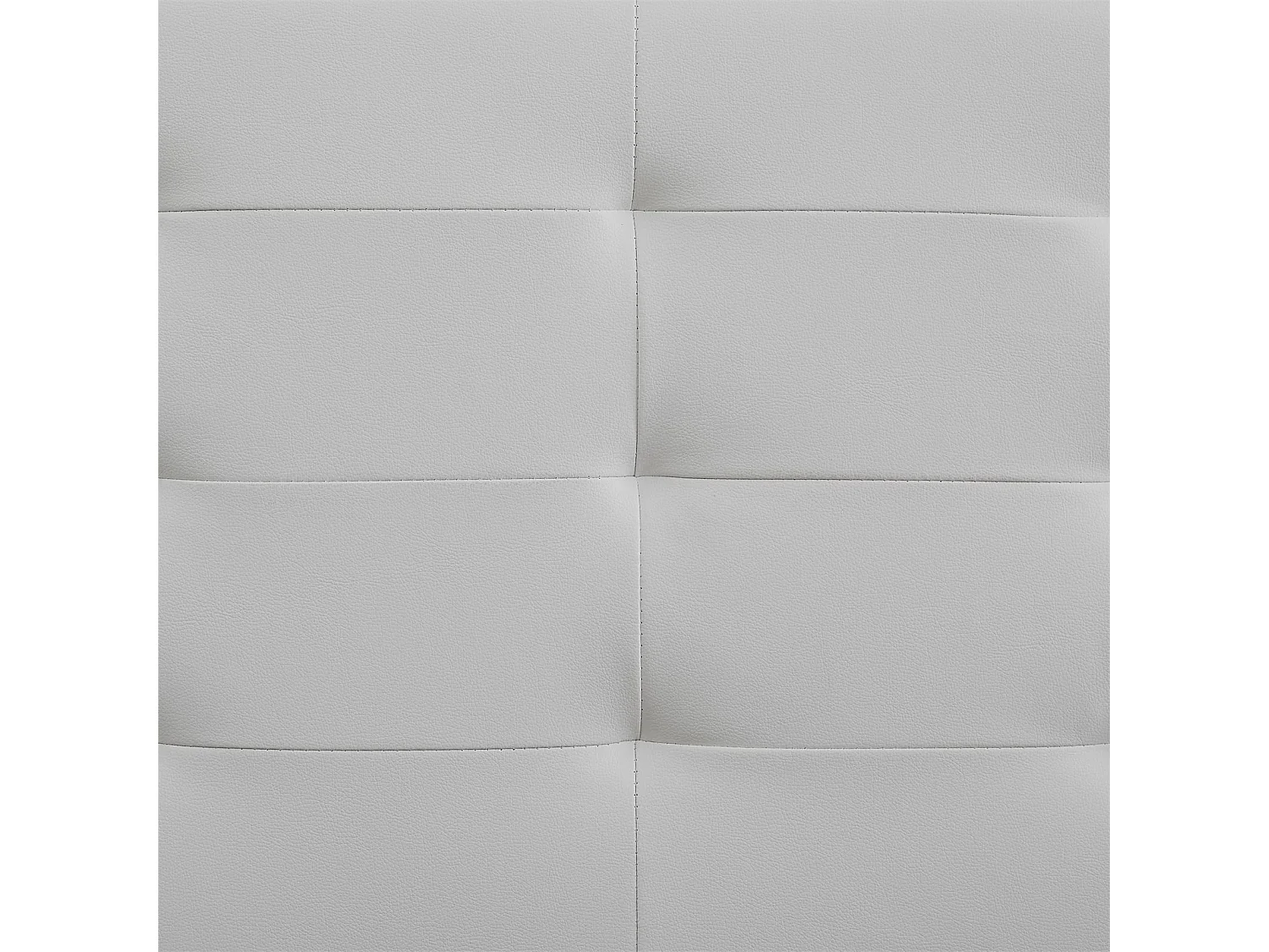 Lit double pour adulte MATHIEU avec sommier 140x190 cm 2 places / 2 personnes, tête et pied de lit capitonnés en synthétique blanc