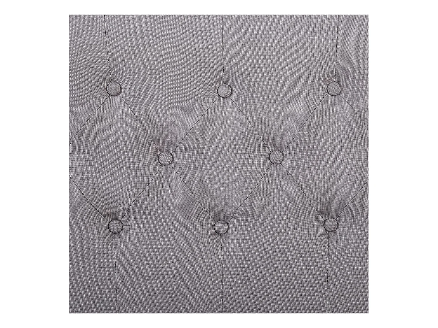 Lit simple pour adulte ou enfant BIARRITZ 90x190 cm 1 place / 1 personne avec sommier et pieds en métal chromé, tissu capitonné gris