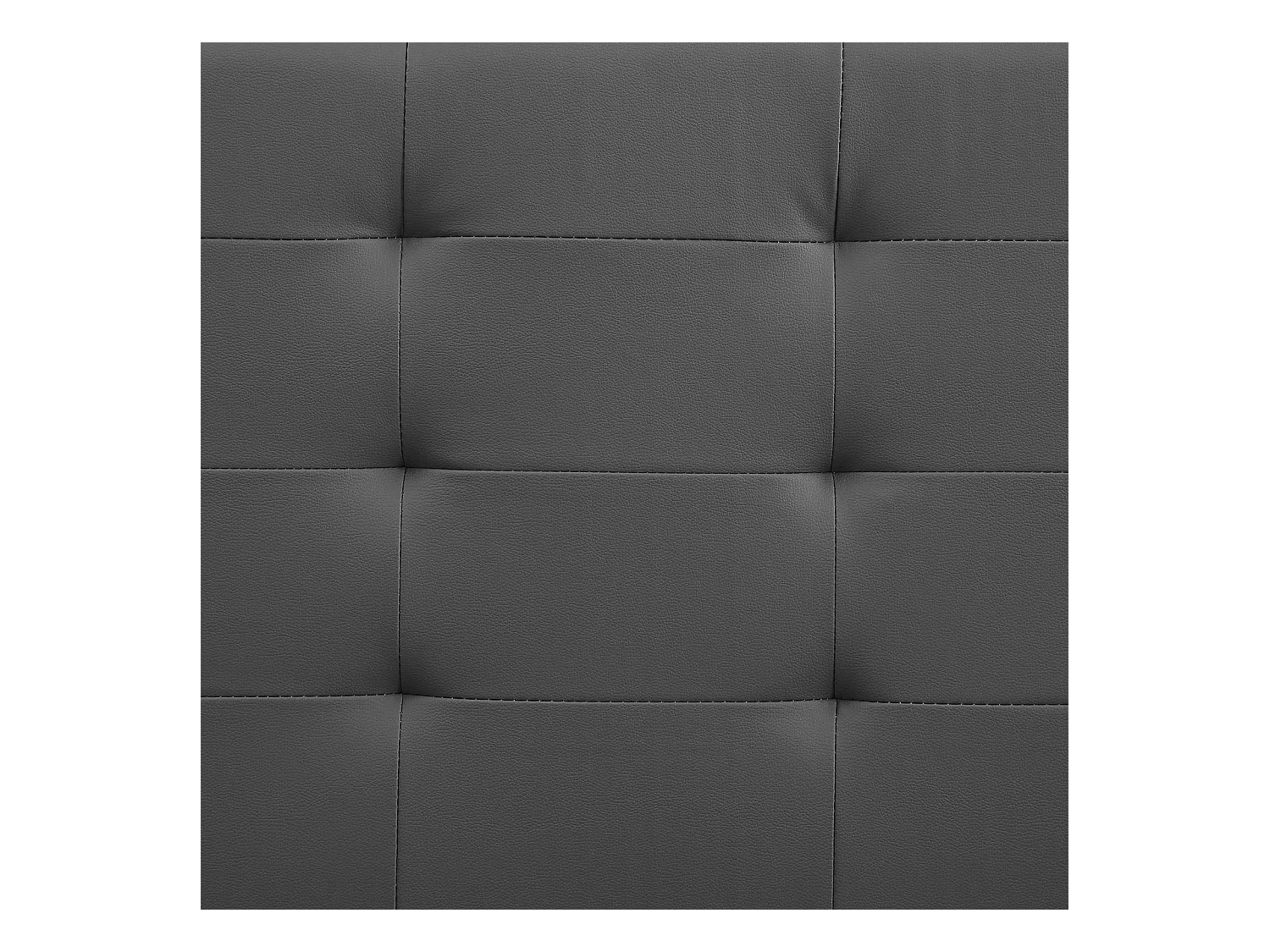 Lit double pour adulte MATHIEU avec sommier 140x190 cm 2 places / 2 personnes, tête et pied de lit capitonnés en synthétique gris