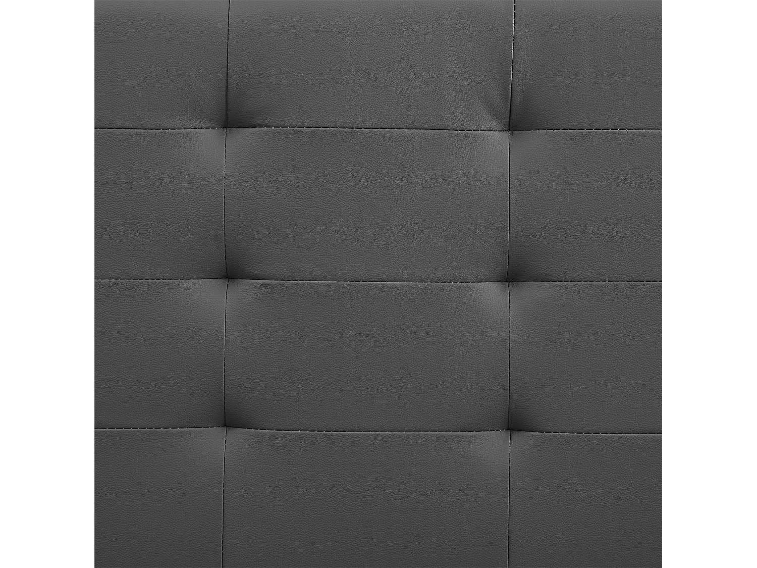 Lit double pour adulte MATHIEU avec sommier 140x190 cm 2 places / 2 personnes, tête et pied de lit capitonnés en synthétique gris