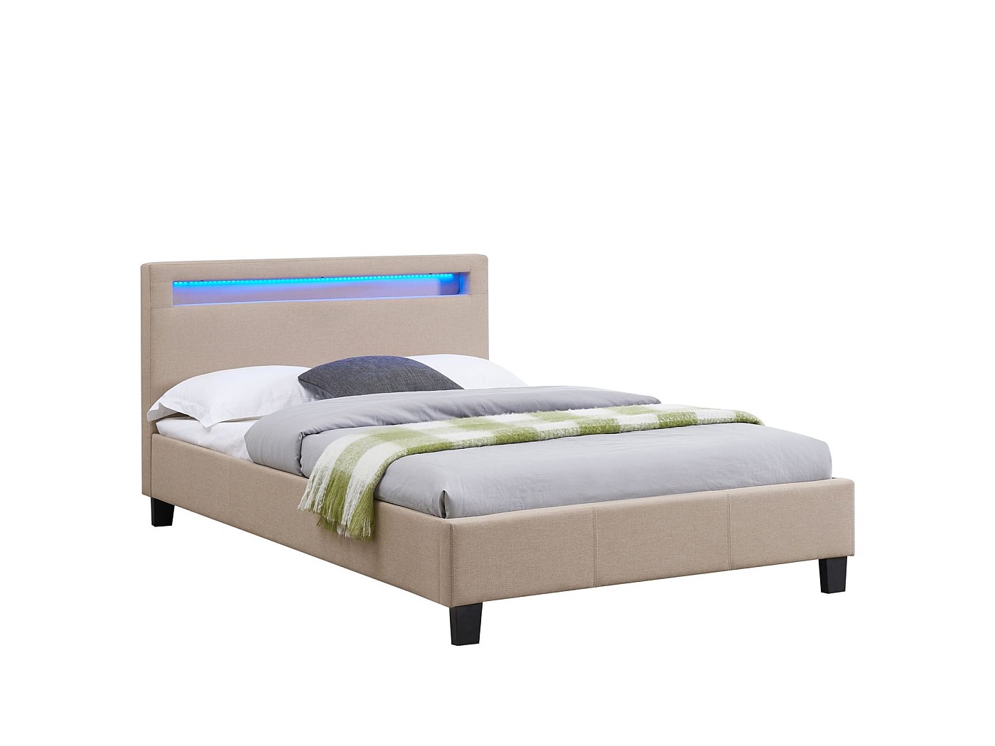 Lit 1 Personne Avec Matelas - Bois Beige, 90x190 Cm, Fermeté Mi-ferme