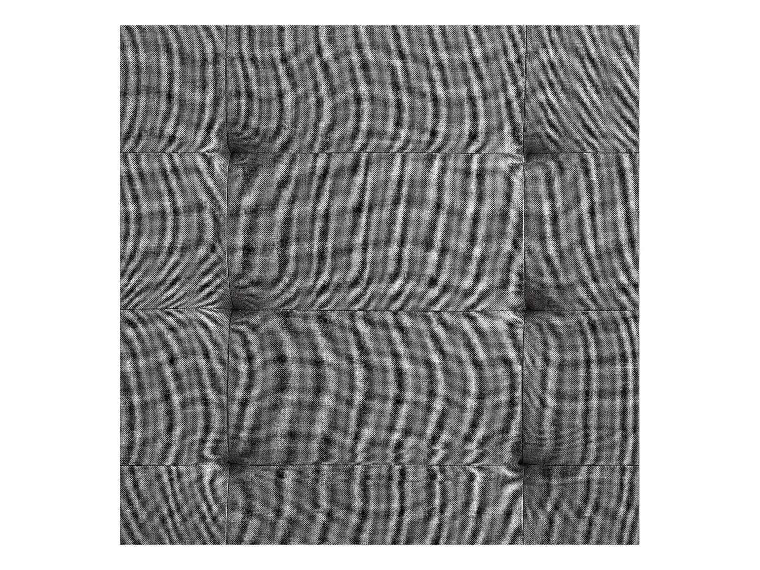 Lit simple pour adulte MARLON avec sommier 120x190 cm 1 place et demi / 1 personne, tête et pied de lit capitonnés, en tissu gris