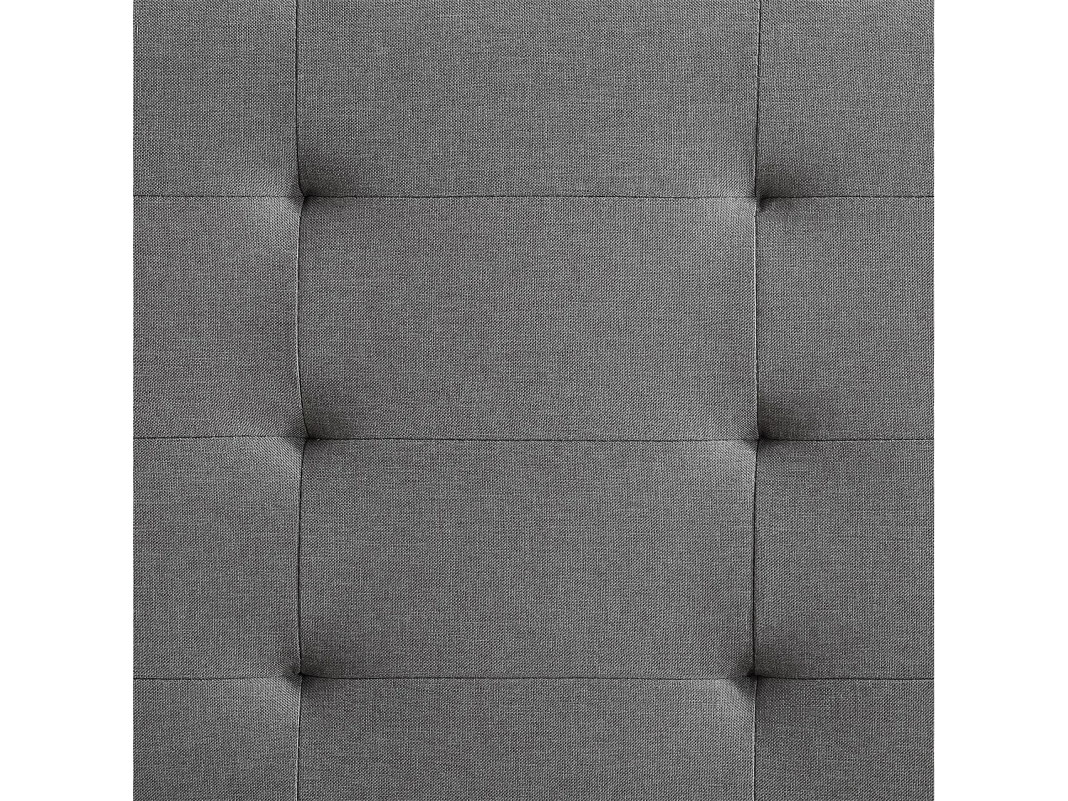 Lit simple pour adulte MARLON avec sommier 120x190 cm 1 place et demi / 1 personne, tête et pied de lit capitonnés, en tissu gris