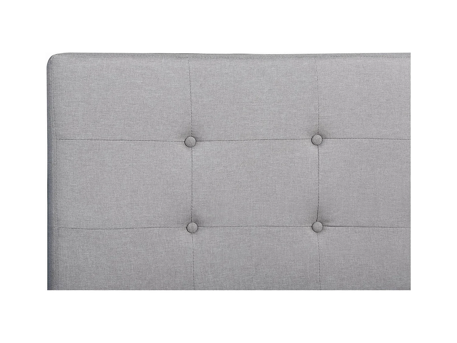 Lit simple pour adulte LILLE 120x190 cm 1 place et demi / 1 personne, avec sommier et pieds en bois, tissu capitonné gris