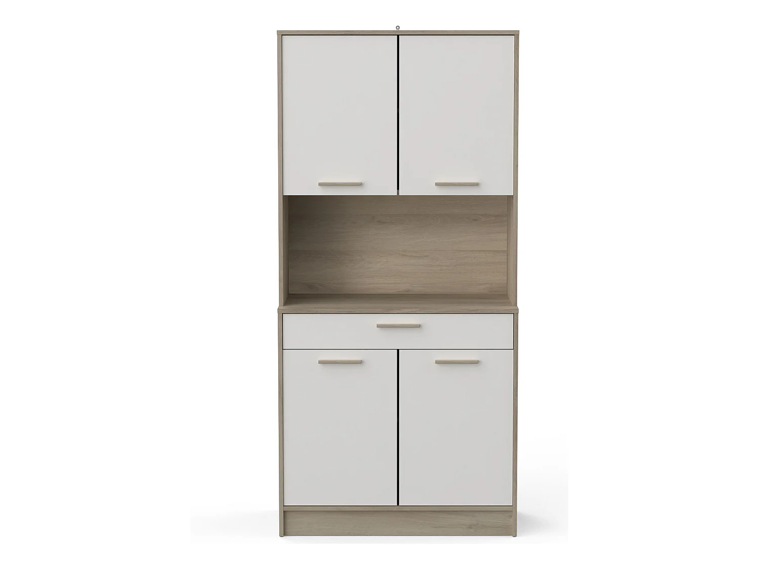 Buffet de cuisine coloris chêne kronberg, Blanc - Longueur 83,3 x Hauteur 176,1 x Profondeur 40 cm