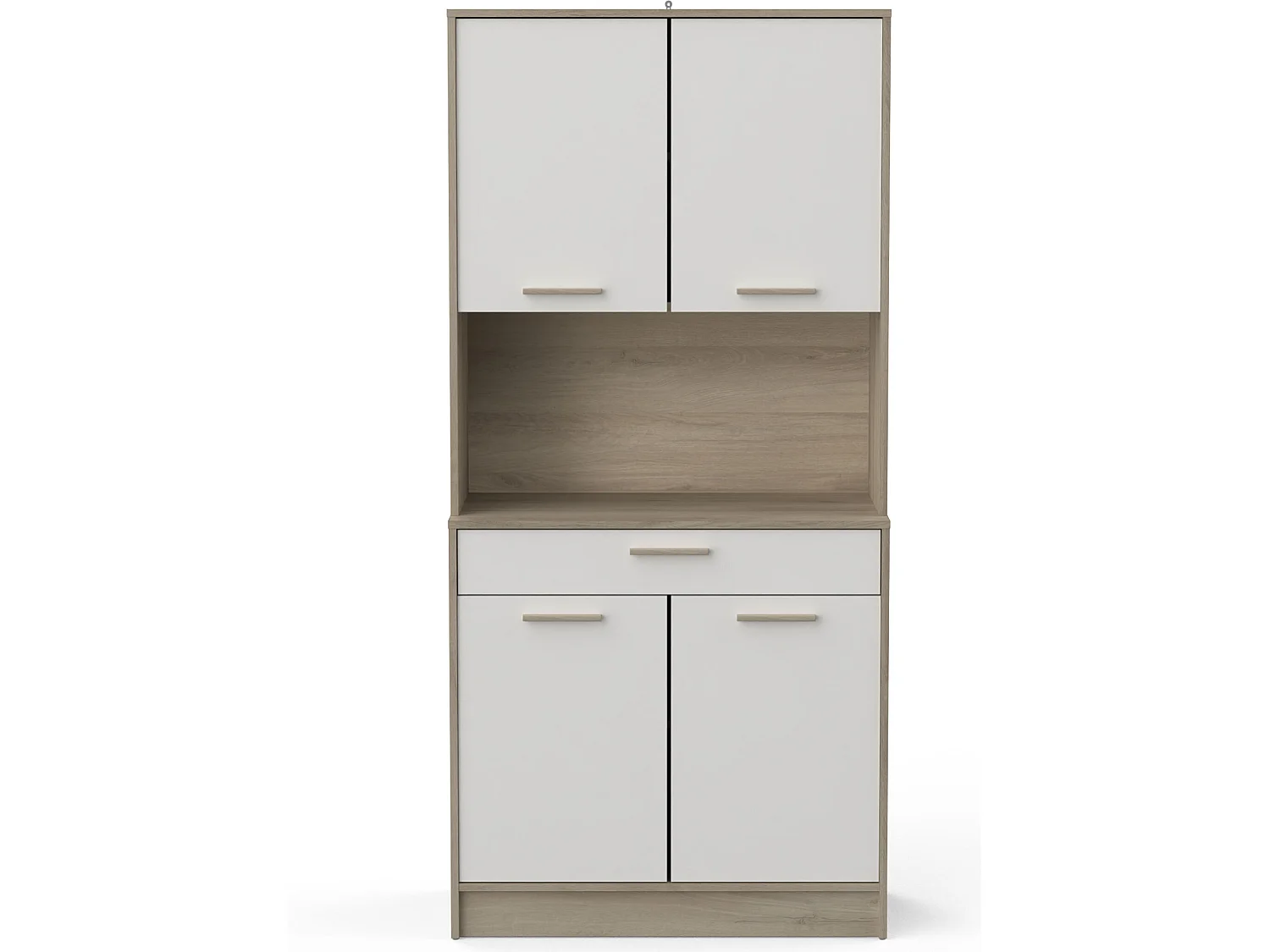 Buffet de cuisine coloris chêne kronberg, Blanc - Longueur 83,3 x Hauteur 176,1 x Profondeur 40 cm