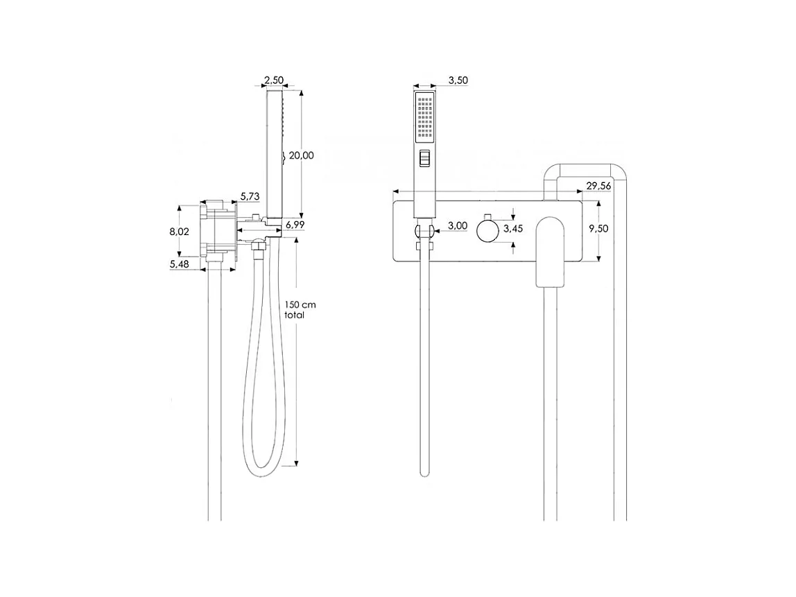 Kit de douche à encastrer TILSO or brossé