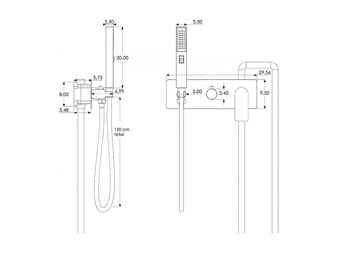 Kit de douche à encastrer TILSO or brossé