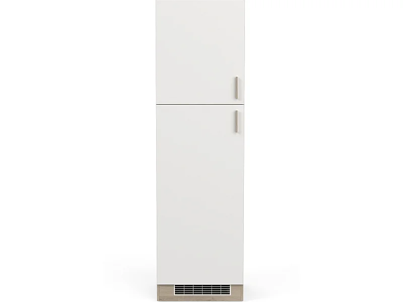 Colonne de cuisine coloris chêne kronberg, blanc - Longueur 60 x Hauteur 206,90 x Profondeur 60 cm