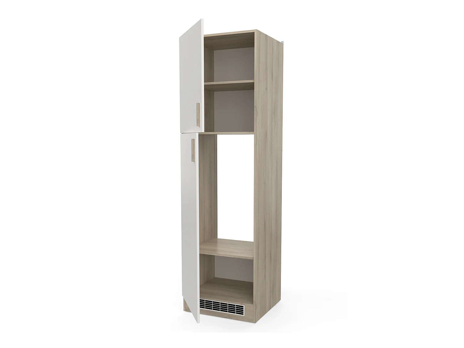 Colonne de cuisine coloris chêne kronberg, blanc - Longueur 60 x Hauteur 206,90 x Profondeur 60 cm