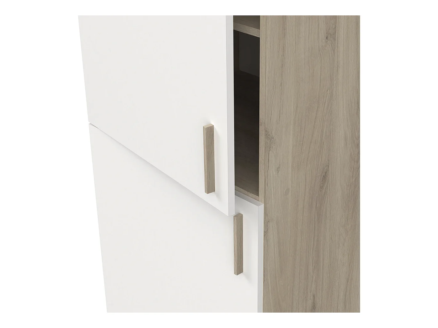 Colonne de cuisine coloris chêne kronberg, blanc - Longueur 60 x Hauteur 206,90 x Profondeur 60 cm