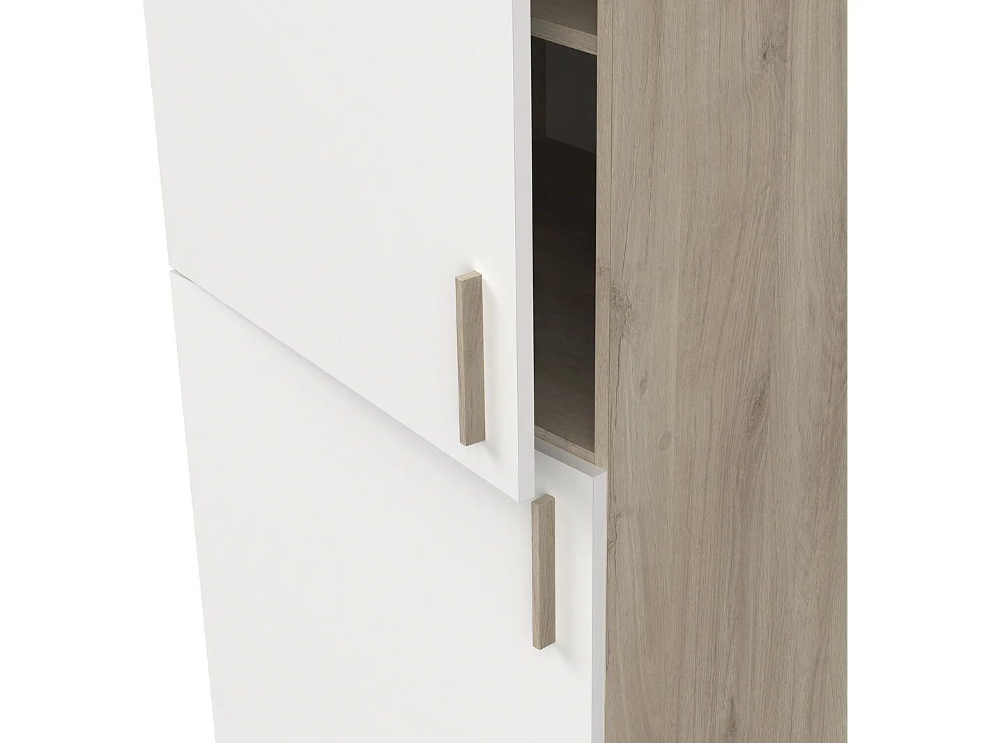 Colonne de cuisine coloris chêne kronberg, blanc - Longueur 60 x Hauteur 206,90 x Profondeur 60 cm