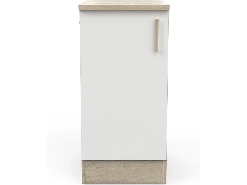 Meuble bas de cuisine coloris chêne kronberg, blanc - Longueur 40 x Hauteur 85 x Profondeur 60 cm