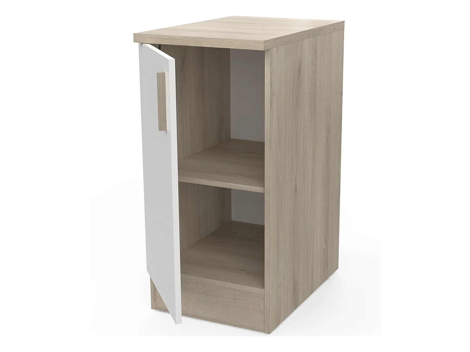 Meuble bas de cuisine coloris chêne kronberg, blanc - Longueur 40 x Hauteur 85 x Profondeur 60 cm