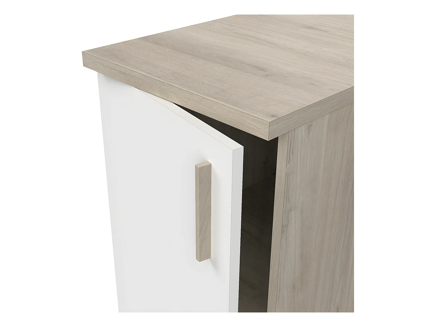 Meuble bas de cuisine coloris chêne kronberg, blanc - Longueur 40 x Hauteur 85 x Profondeur 60 cm