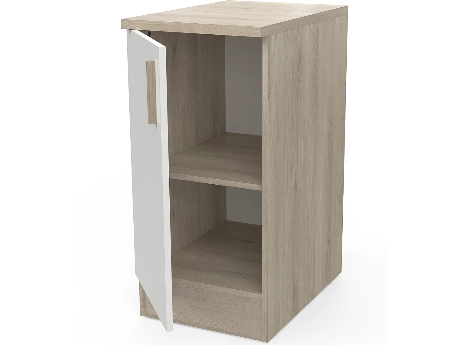 Meuble bas de cuisine coloris chêne kronberg, blanc - Longueur 40 x Hauteur 85 x Profondeur 60 cm