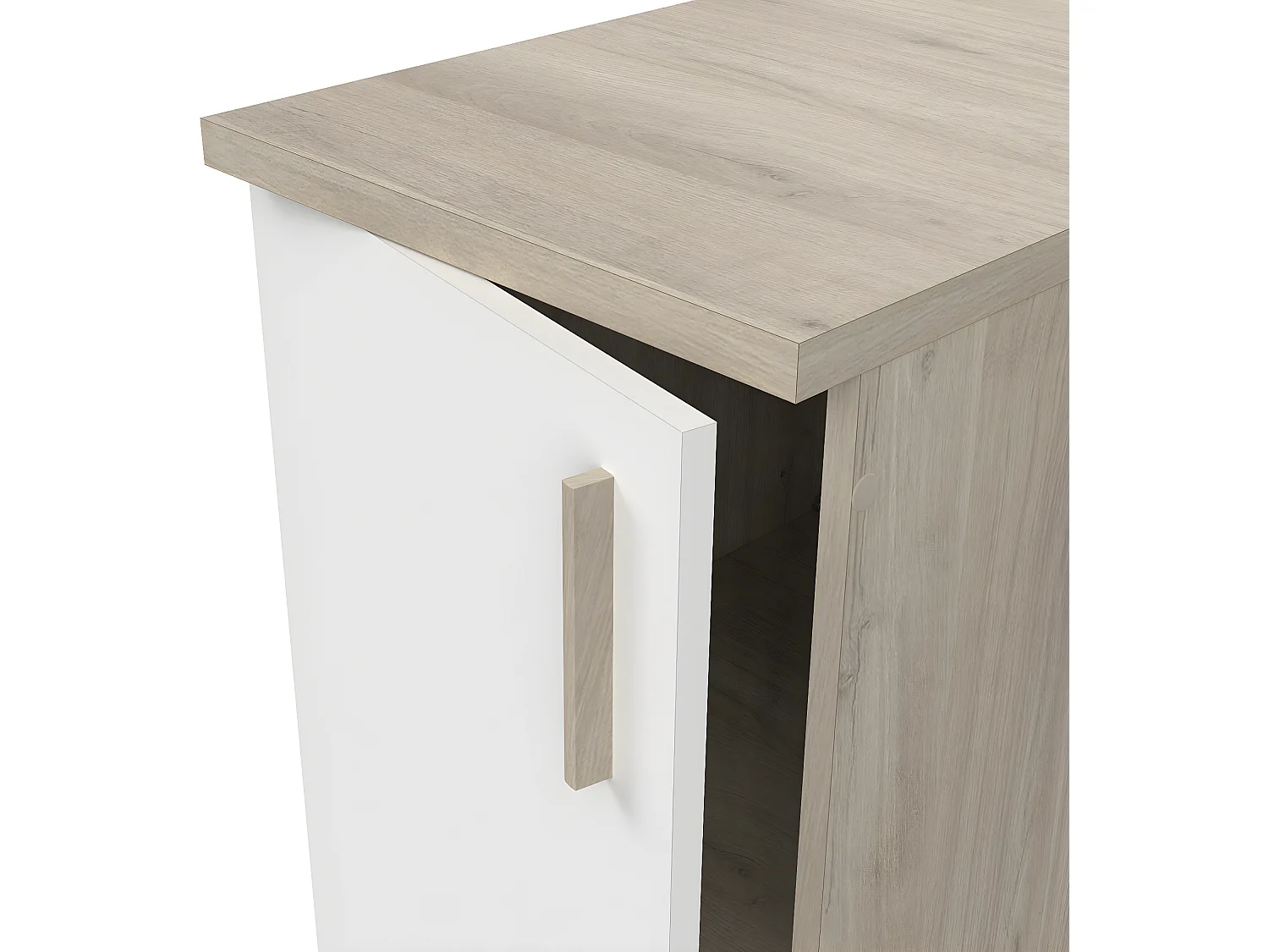 Meuble bas de cuisine coloris chêne kronberg, blanc - Longueur 40 x Hauteur 85 x Profondeur 60 cm