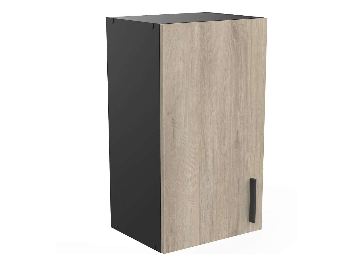 Meuble haut de cuisine coloris chêne kronberg, noir mat - Longueur 40 x Hauteur 70 x Profondeur 30 cm