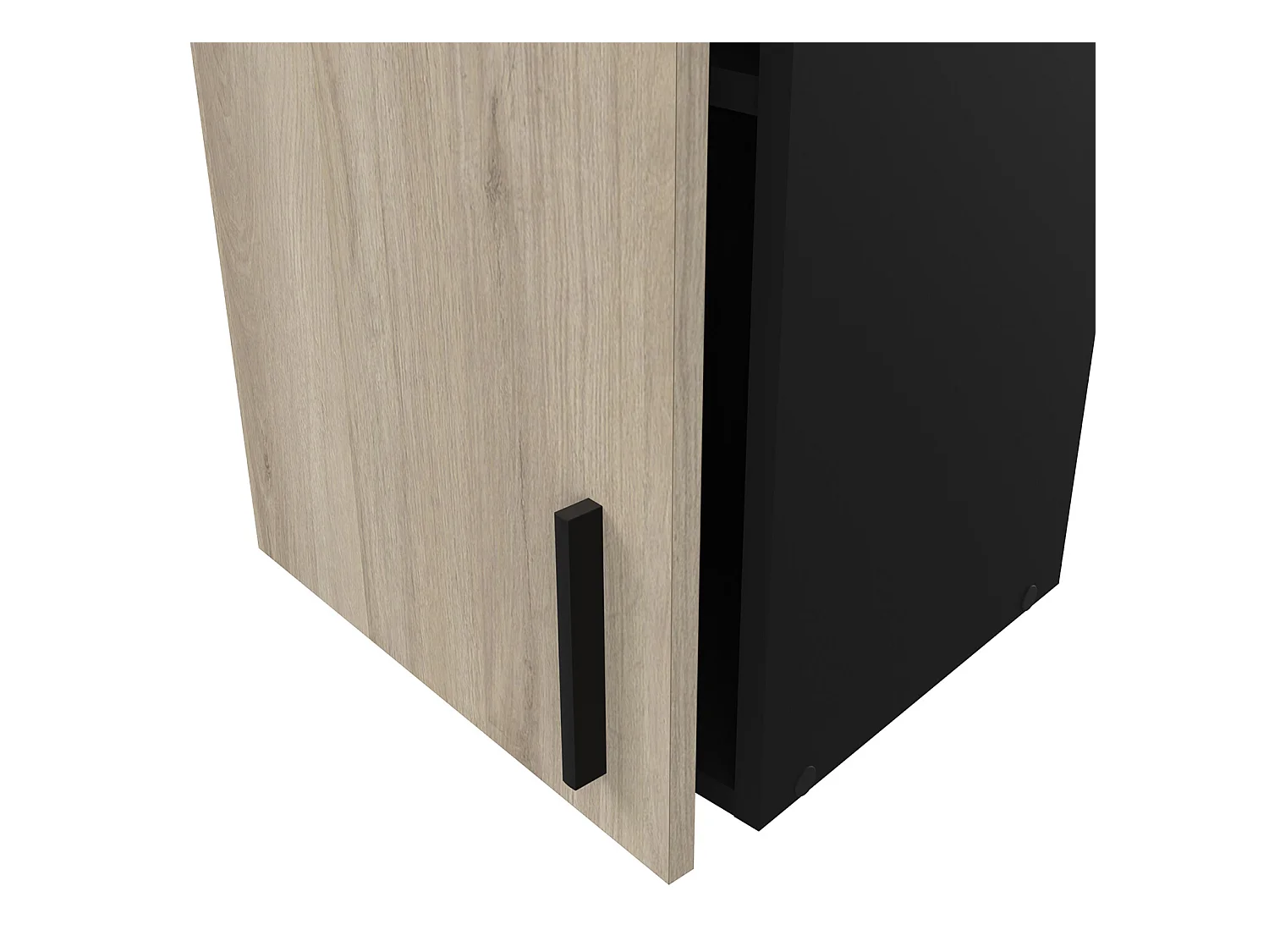 Meuble haut de cuisine coloris chêne kronberg, noir mat - Longueur 40 x Hauteur 70 x Profondeur 30 cm