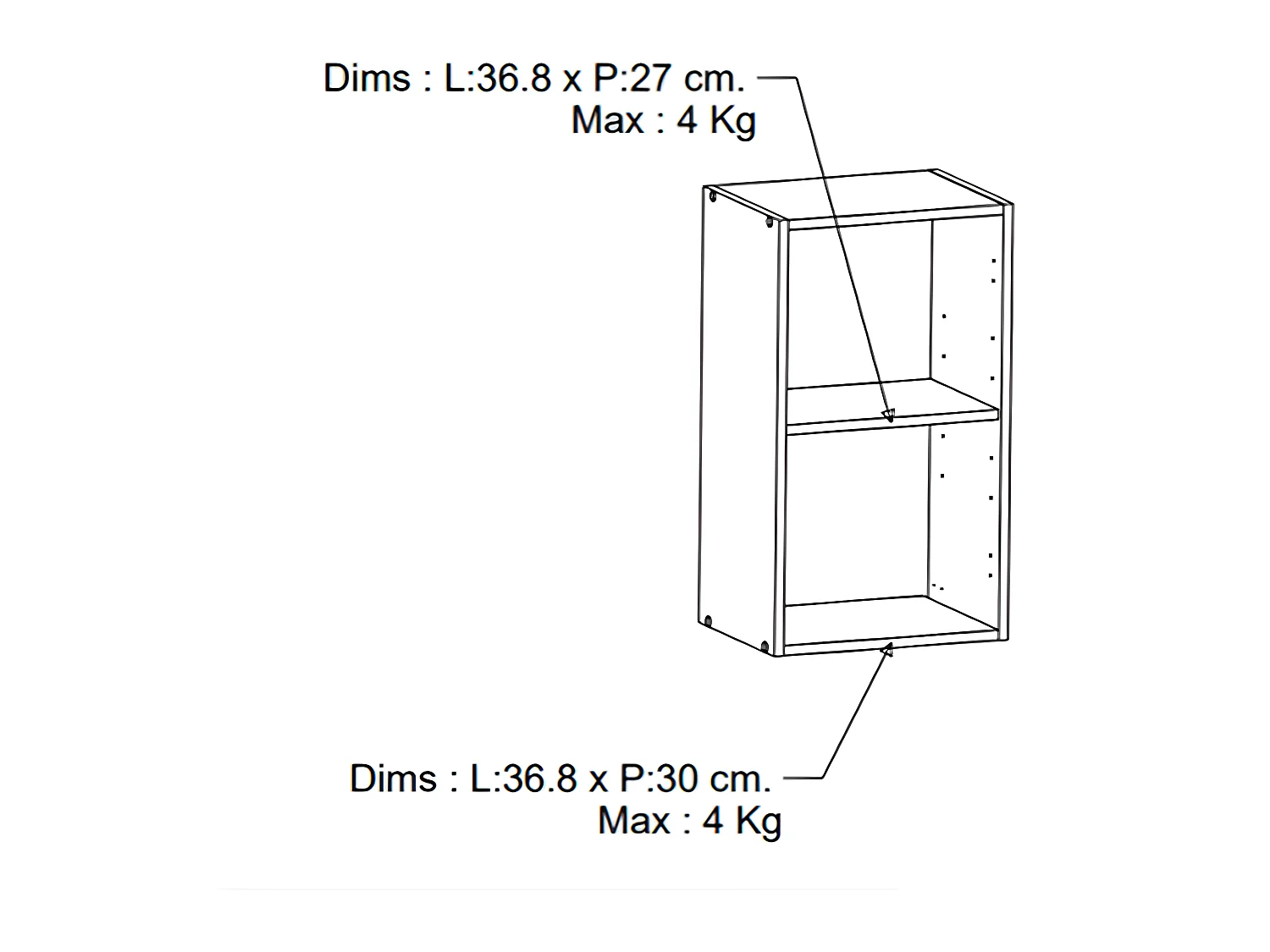 Meuble haut de cuisine coloris chêne kronberg, noir mat - Longueur 40 x Hauteur 70 x Profondeur 30 cm