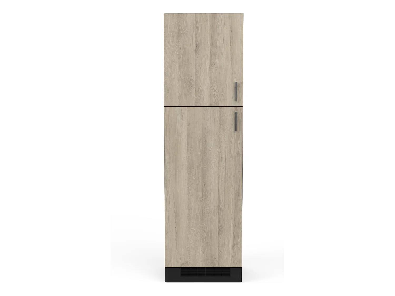 Colonne de cuisine 2 portes coloris chêne kronberg, noir mat - Longueur 60 x Hauteur 206,90 x Profondeur 60 cm