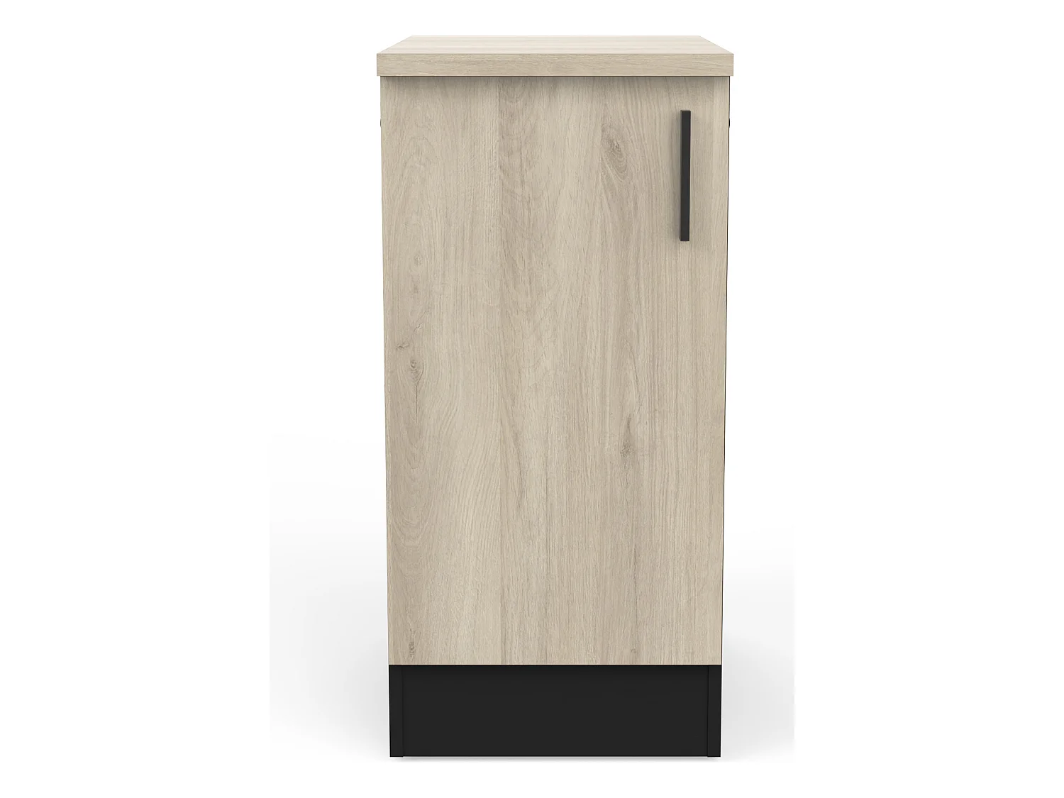 Meuble bas de cuisine 1 porte coloris chêne kronberg, noir mat - Longueur 40 x Hauteur 85 x Profondeur 60 cm