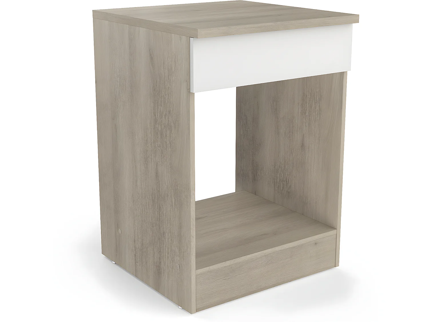 Meuble bas de cuisine coloris chêne kronberg, blanc - Longueur 60 x Hauteur 84,5 x Profondeur 60 cm