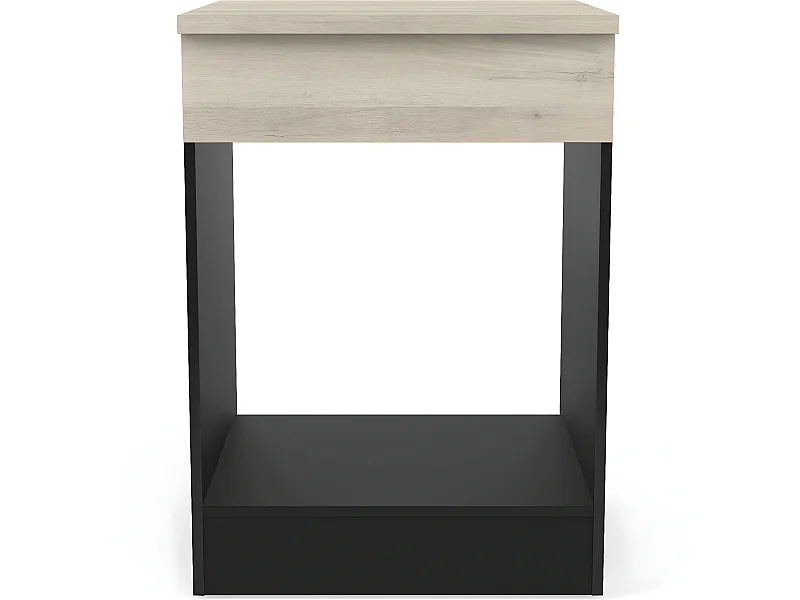 Meuble bas de cuisine coloris chêne kronberg, noir mat - Longueur 60 x Hauteur 84,50 x Profondeur 60 cm