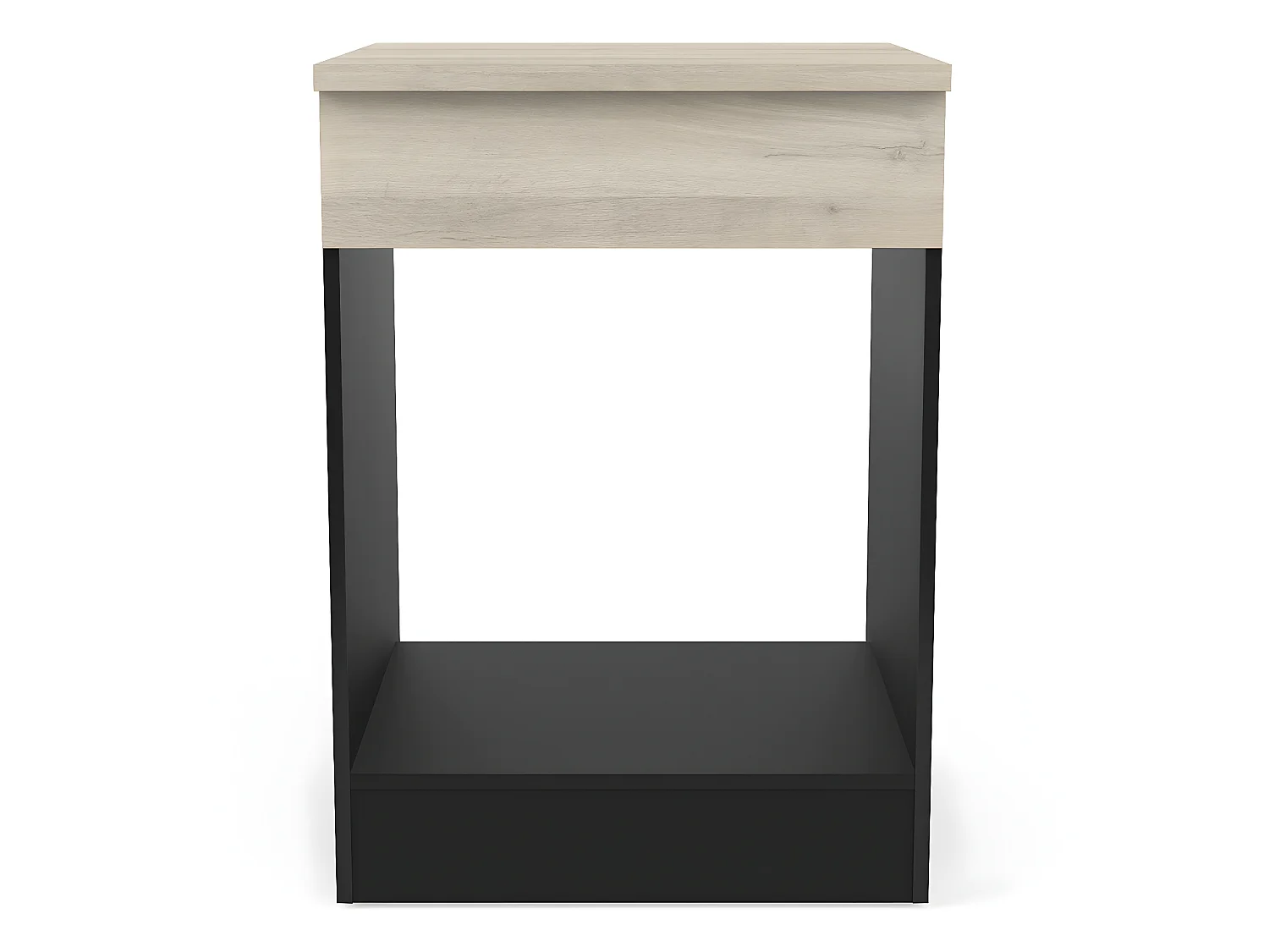 Meuble bas de cuisine coloris chêne kronberg, noir mat - Longueur 60 x Hauteur 84,50 x Profondeur 60 cm