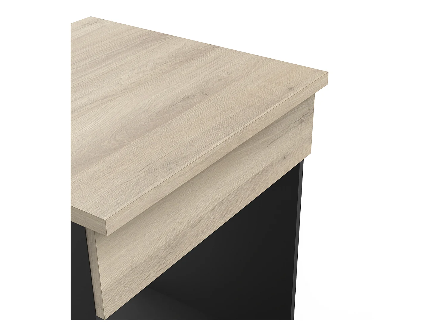 Meuble bas de cuisine coloris chêne kronberg, noir mat - Longueur 60 x Hauteur 84,50 x Profondeur 60 cm