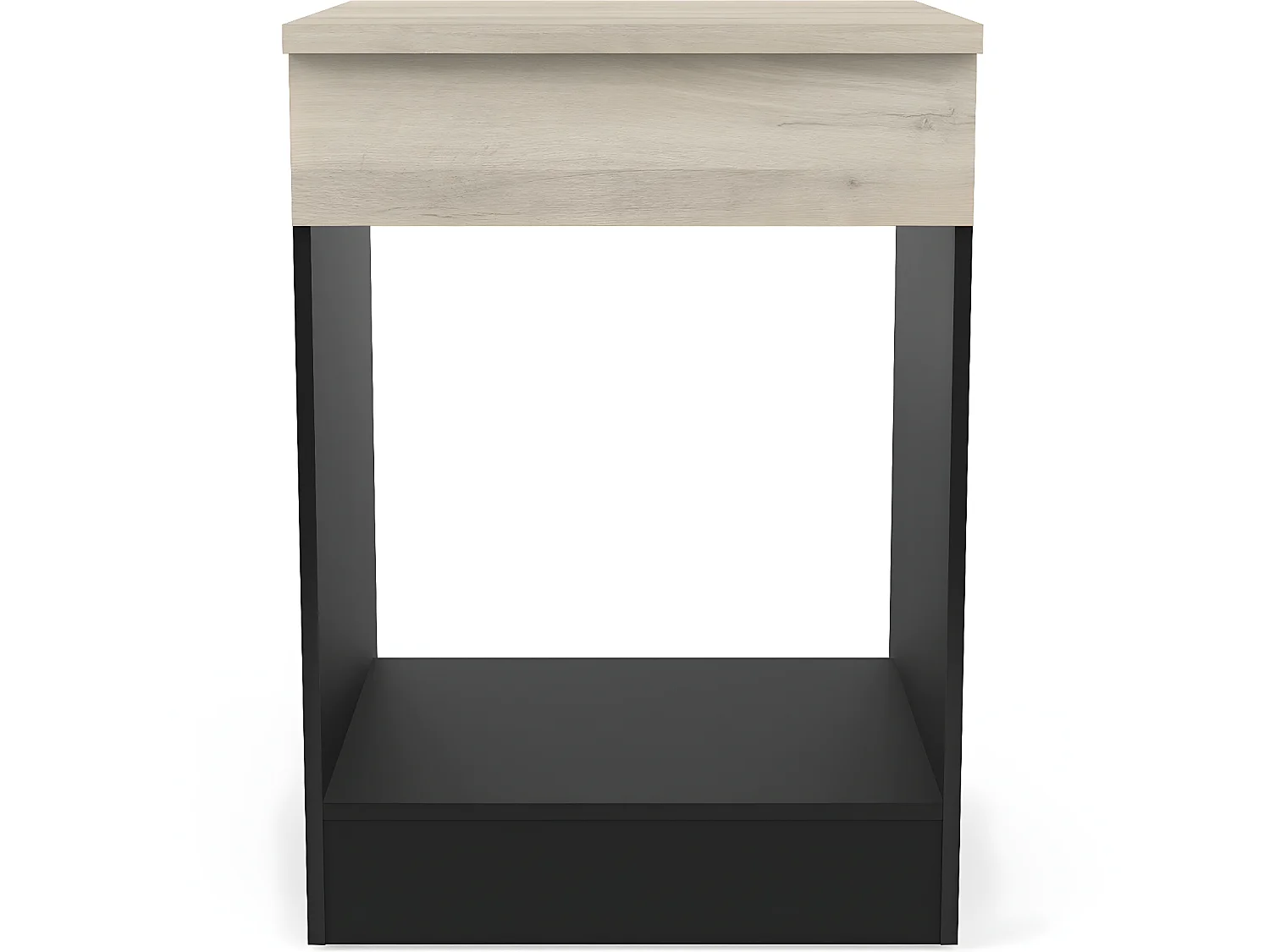 Meuble bas de cuisine coloris chêne kronberg, noir mat - Longueur 60 x Hauteur 84,50 x Profondeur 60 cm