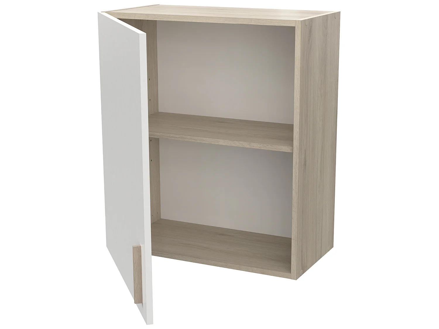 Meuble haut de cuisine coloris chêne kronberg, blanc - Longueur 60 x Hauteur 70 x Profondeur 30 cm