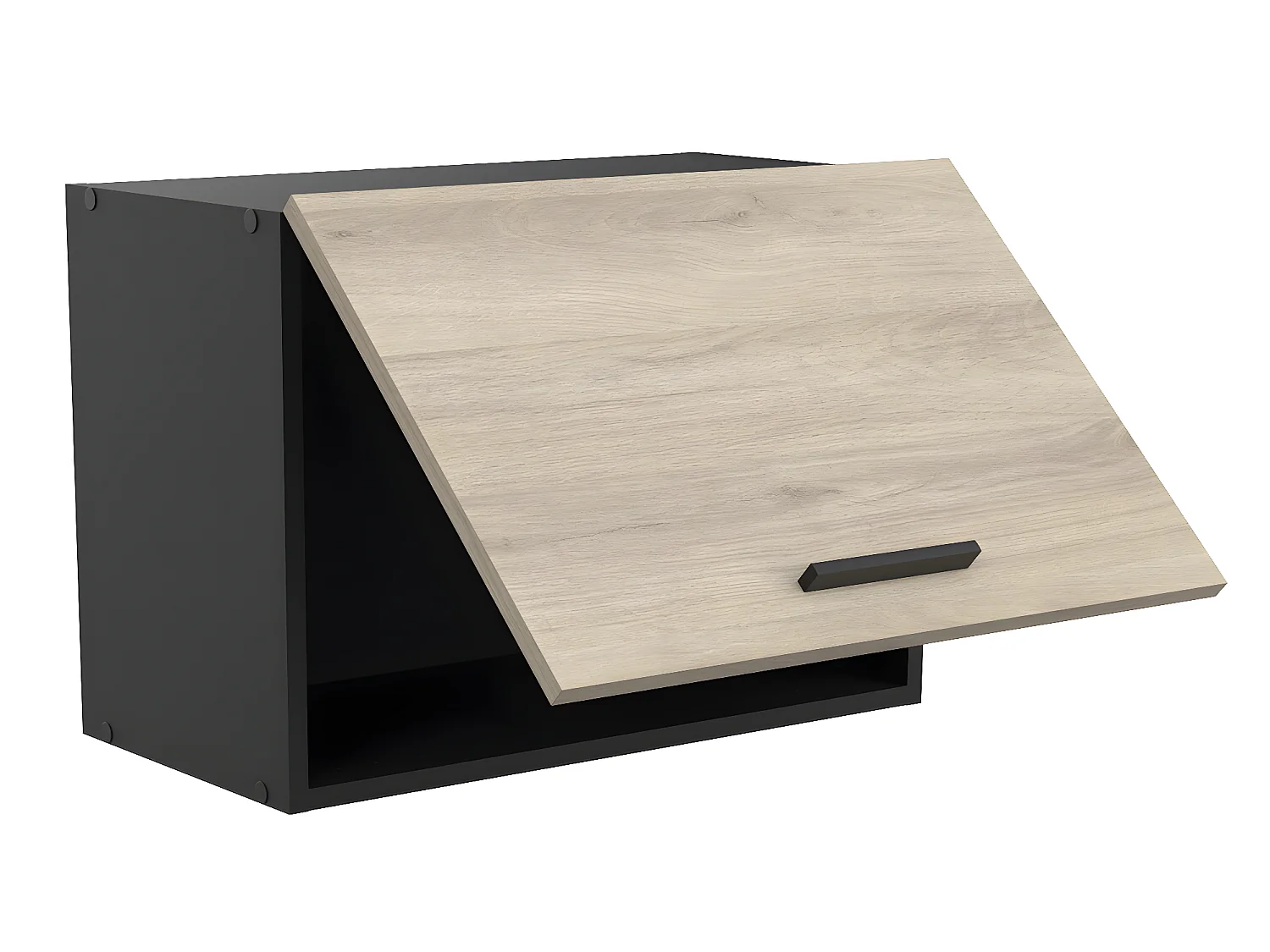 Meuble pour hotte coloris chêne kronberg, noir mat - Longueur 60 x Hauteur 42 x Profondeur 30 cm