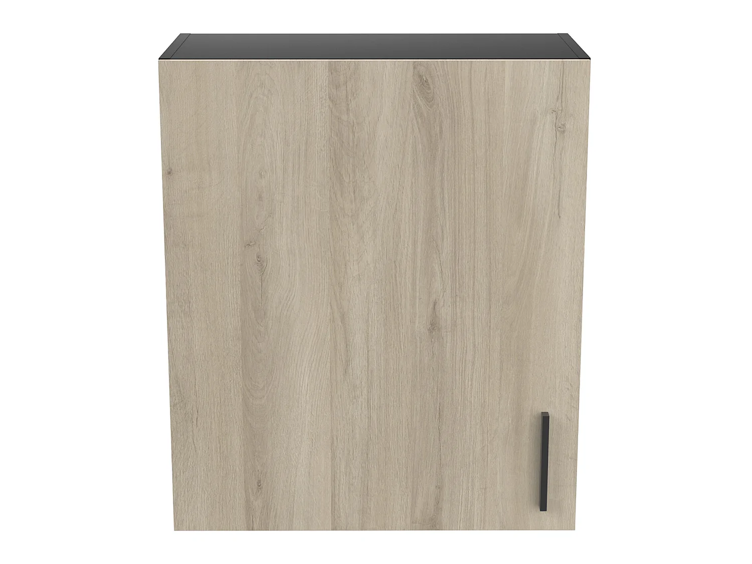 Meuble haut de cuisine coloris chêne kronberg, noir mat - Longueur 60 x Hauteur 70 x Profondeur 30 cm