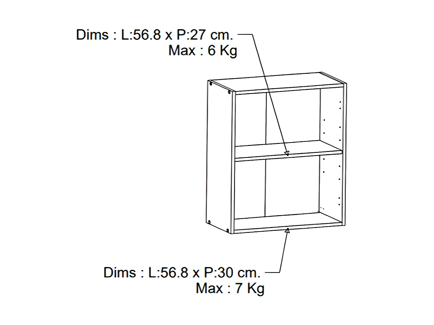 Meuble haut de cuisine coloris chêne kronberg, noir mat - Longueur 60 x Hauteur 70 x Profondeur 30 cm