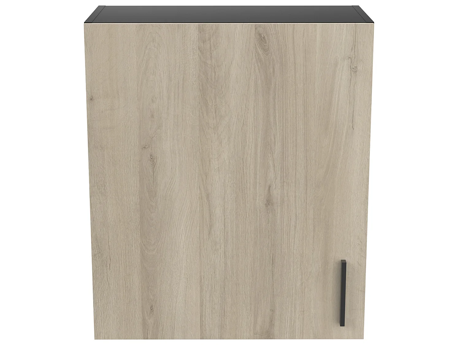 Meuble haut de cuisine coloris chêne kronberg, noir mat - Longueur 60 x Hauteur 70 x Profondeur 30 cm