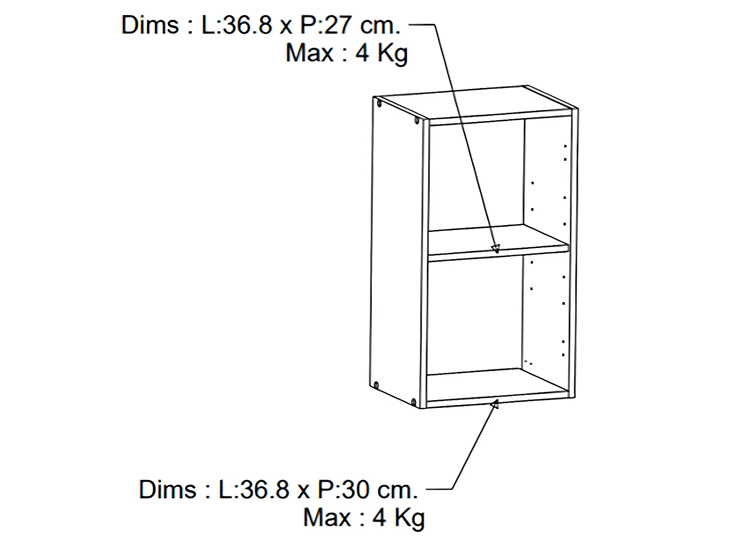 Meuble haut de cuisine coloris chêne kronberg, blanc - Longueur 40 x Hauteur 70 x Profondeur 30 cm