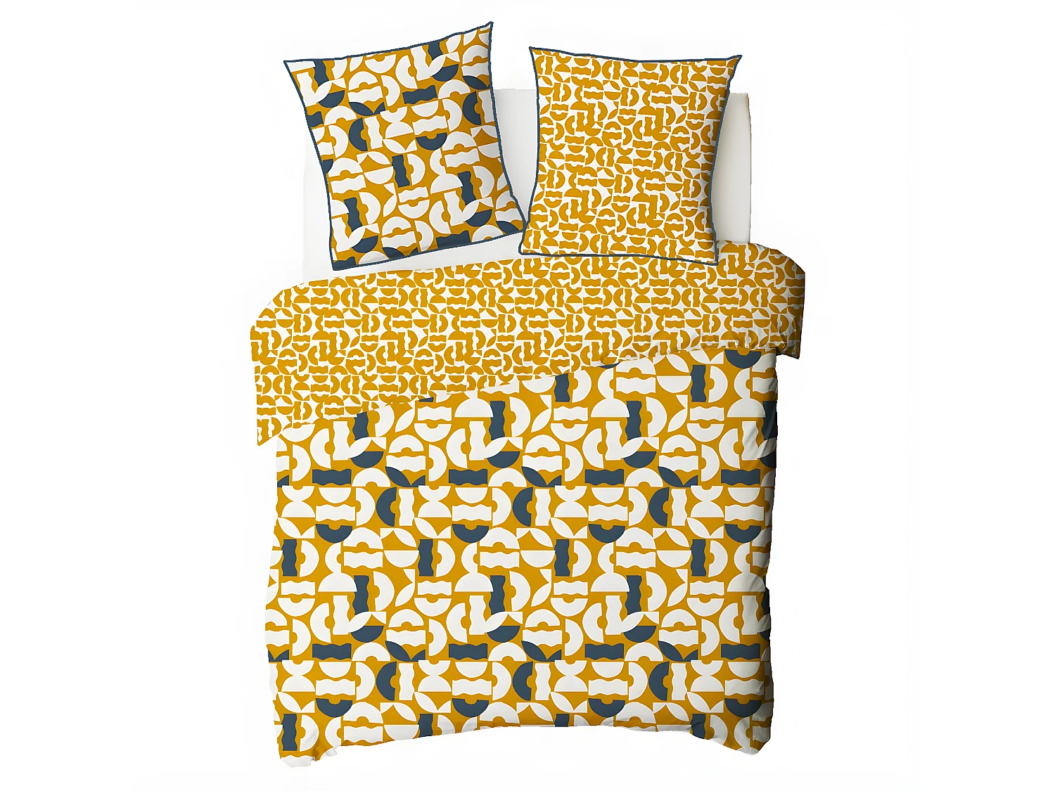 Parure de lit 2 personnes géométrique réversible 260x240cm